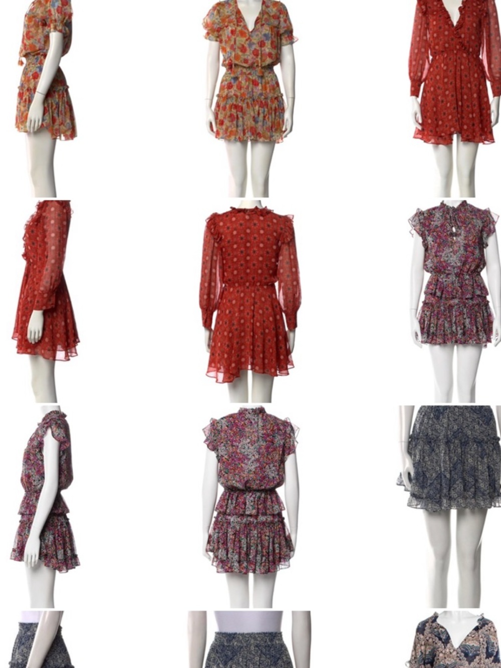 MISA bundleeee 4 Floral Tiered Mini Dresses & 1 skirt ruffle femme